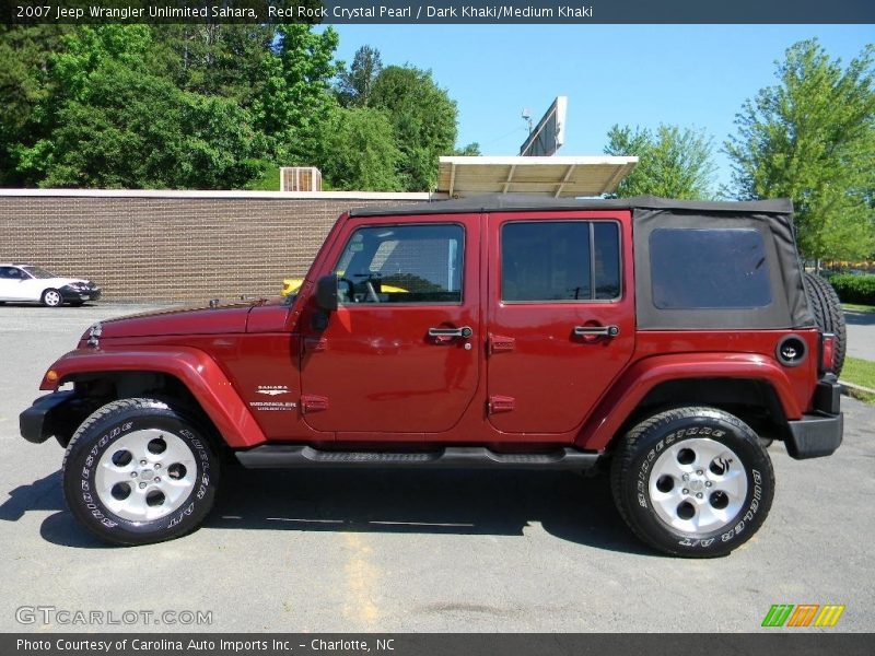 Red Rock Crystal Pearl / Dark Khaki/Medium Khaki 2007 Jeep Wrangler Unlimited Sahara