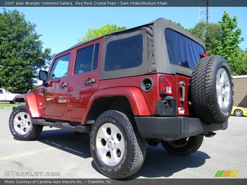 Red Rock Crystal Pearl / Dark Khaki/Medium Khaki 2007 Jeep Wrangler Unlimited Sahara