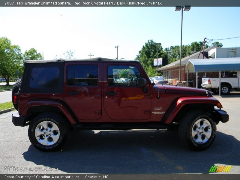 Red Rock Crystal Pearl / Dark Khaki/Medium Khaki 2007 Jeep Wrangler Unlimited Sahara