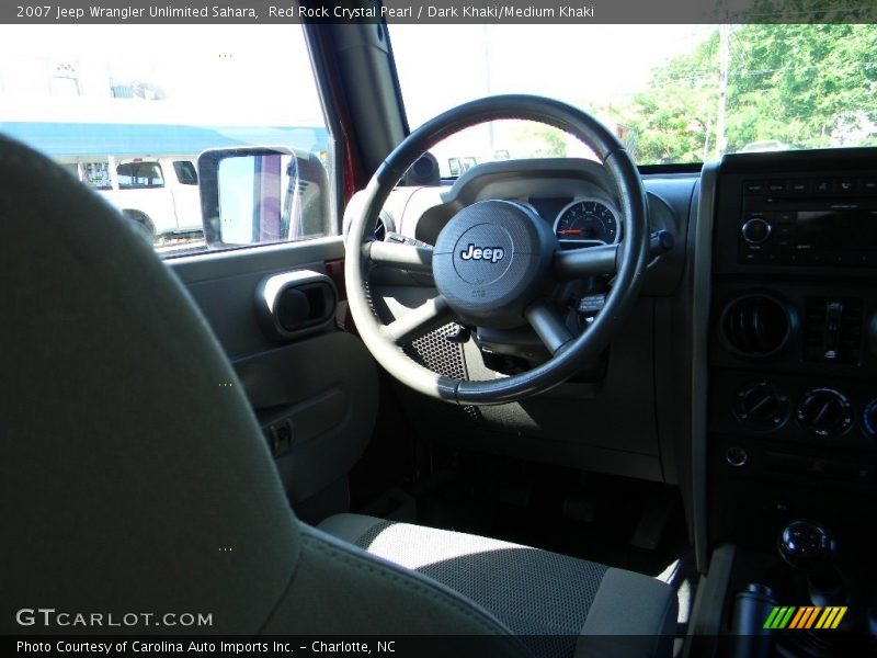 Red Rock Crystal Pearl / Dark Khaki/Medium Khaki 2007 Jeep Wrangler Unlimited Sahara