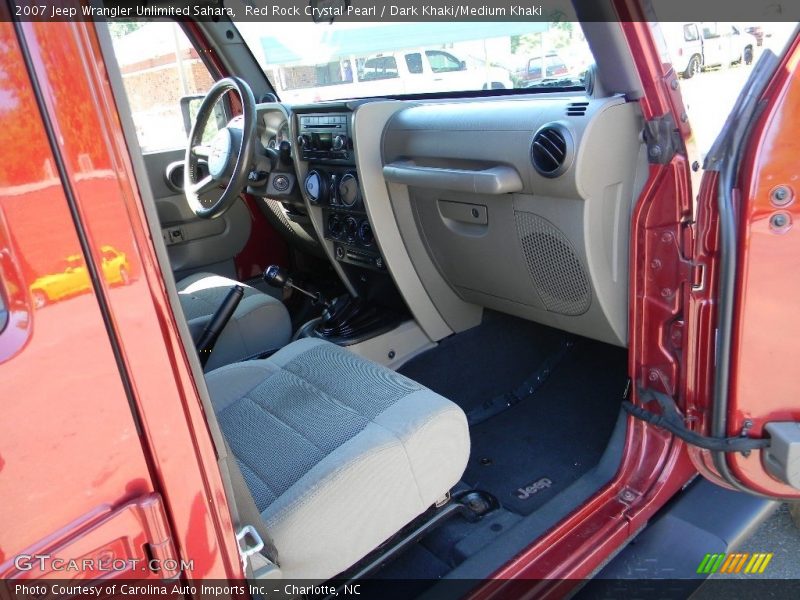 Red Rock Crystal Pearl / Dark Khaki/Medium Khaki 2007 Jeep Wrangler Unlimited Sahara