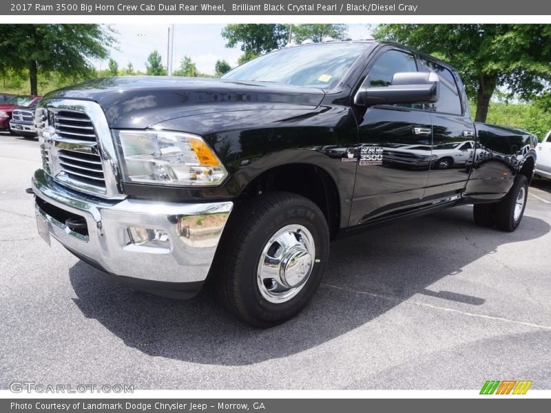 Brilliant Black Crystal Pearl / Black/Diesel Gray 2017 Ram 3500 Big Horn Crew Cab Dual Rear Wheel