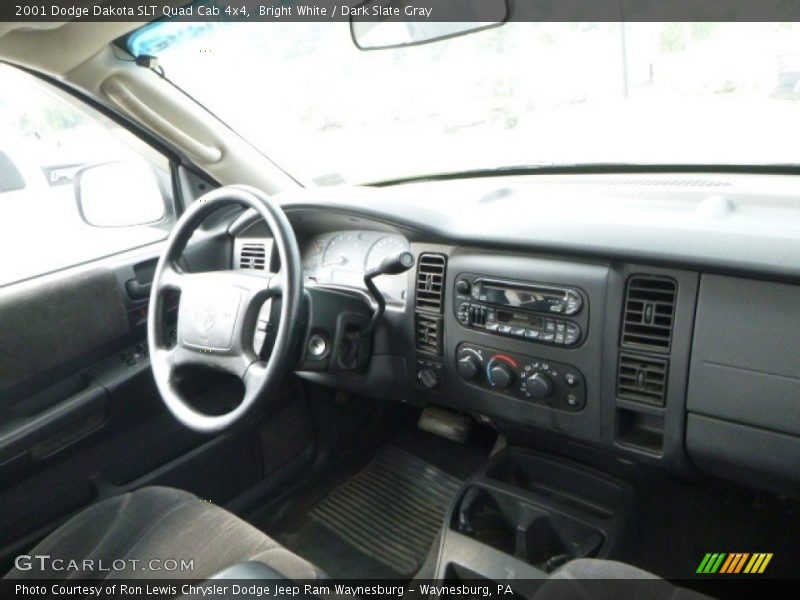 Bright White / Dark Slate Gray 2001 Dodge Dakota SLT Quad Cab 4x4