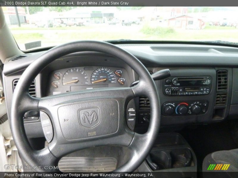 Bright White / Dark Slate Gray 2001 Dodge Dakota SLT Quad Cab 4x4