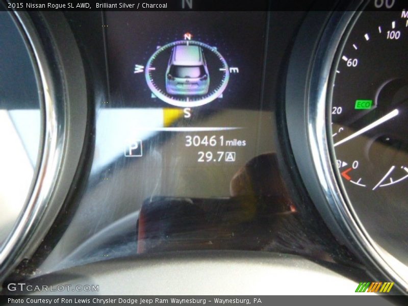 Brilliant Silver / Charcoal 2015 Nissan Rogue SL AWD