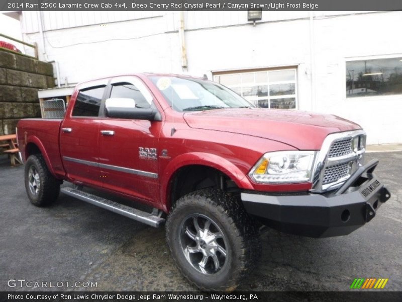 Deep Cherry Red Crystal Pearl / Canyon Brown/Light Frost Beige 2014 Ram 2500 Laramie Crew Cab 4x4