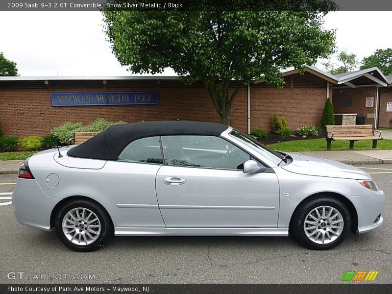 Snow Silver Metallic / Black 2009 Saab 9-3 2.0T Convertible