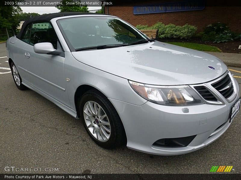 Snow Silver Metallic / Black 2009 Saab 9-3 2.0T Convertible