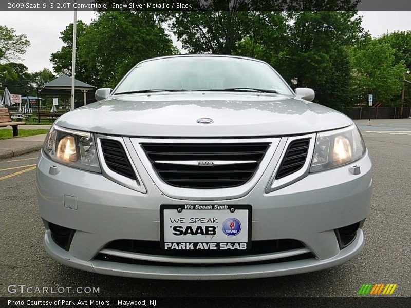 Snow Silver Metallic / Black 2009 Saab 9-3 2.0T Convertible