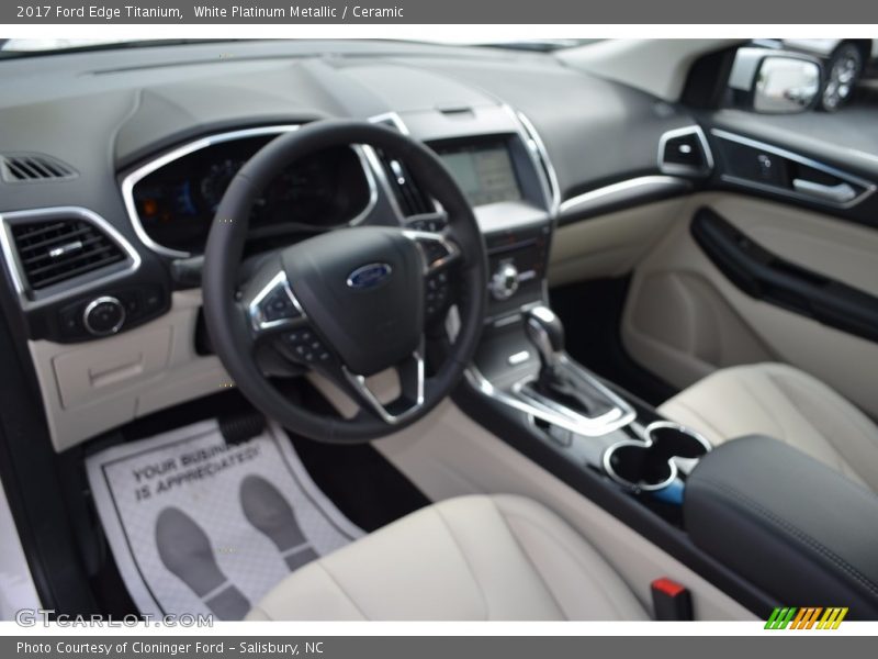 White Platinum Metallic / Ceramic 2017 Ford Edge Titanium
