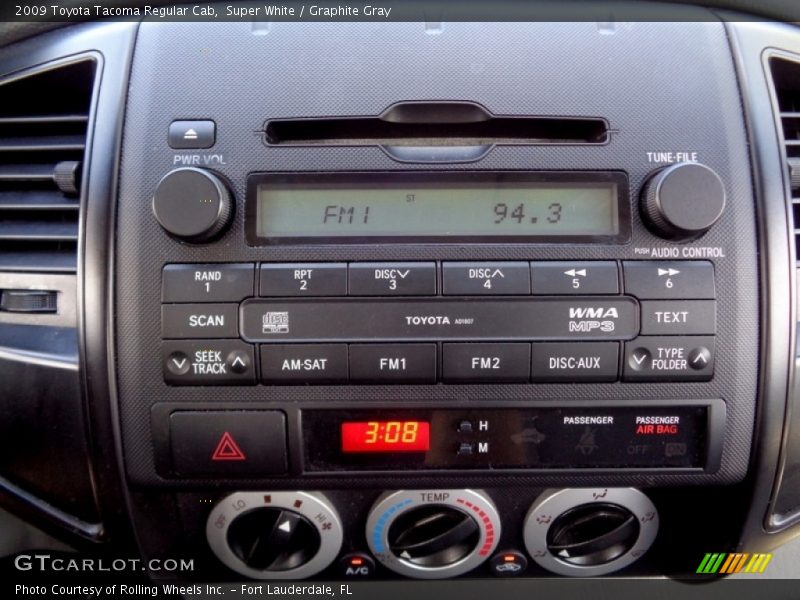 Super White / Graphite Gray 2009 Toyota Tacoma Regular Cab