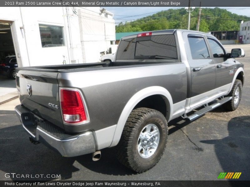 Mineral Gray Metallic / Canyon Brown/Light Frost Beige 2013 Ram 2500 Laramie Crew Cab 4x4