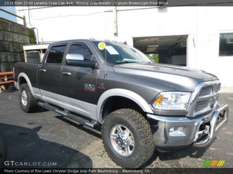 Mineral Gray Metallic / Canyon Brown/Light Frost Beige 2013 Ram 2500 Laramie Crew Cab 4x4