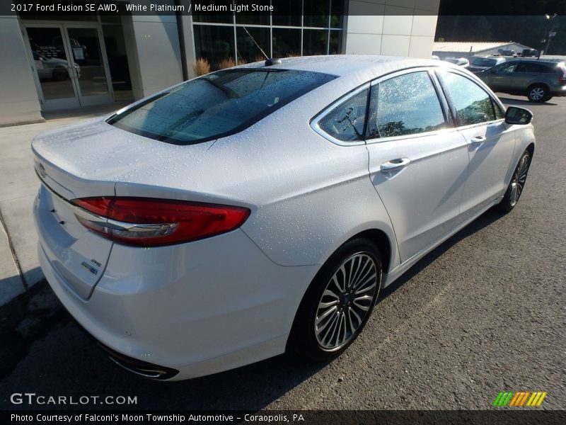 White Platinum / Medium Light Stone 2017 Ford Fusion SE AWD