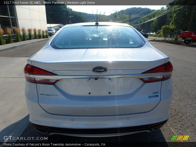 White Platinum / Medium Light Stone 2017 Ford Fusion SE AWD