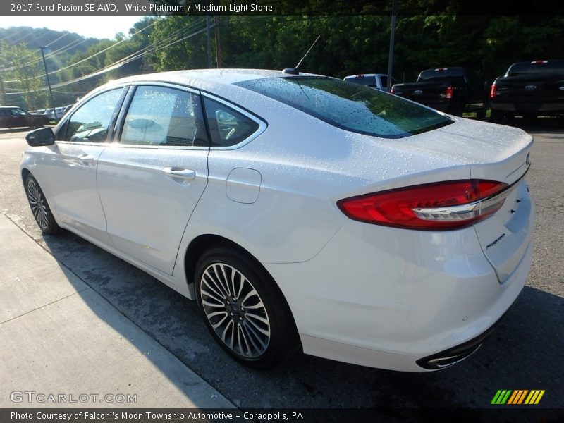 White Platinum / Medium Light Stone 2017 Ford Fusion SE AWD