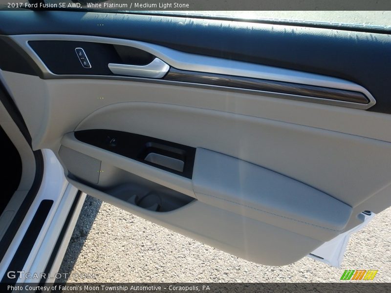 White Platinum / Medium Light Stone 2017 Ford Fusion SE AWD