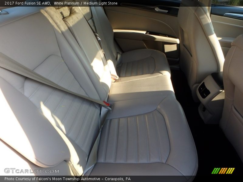 White Platinum / Medium Light Stone 2017 Ford Fusion SE AWD