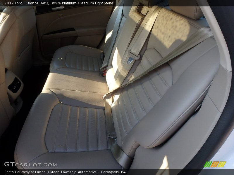 White Platinum / Medium Light Stone 2017 Ford Fusion SE AWD