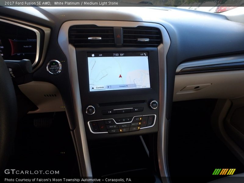 White Platinum / Medium Light Stone 2017 Ford Fusion SE AWD