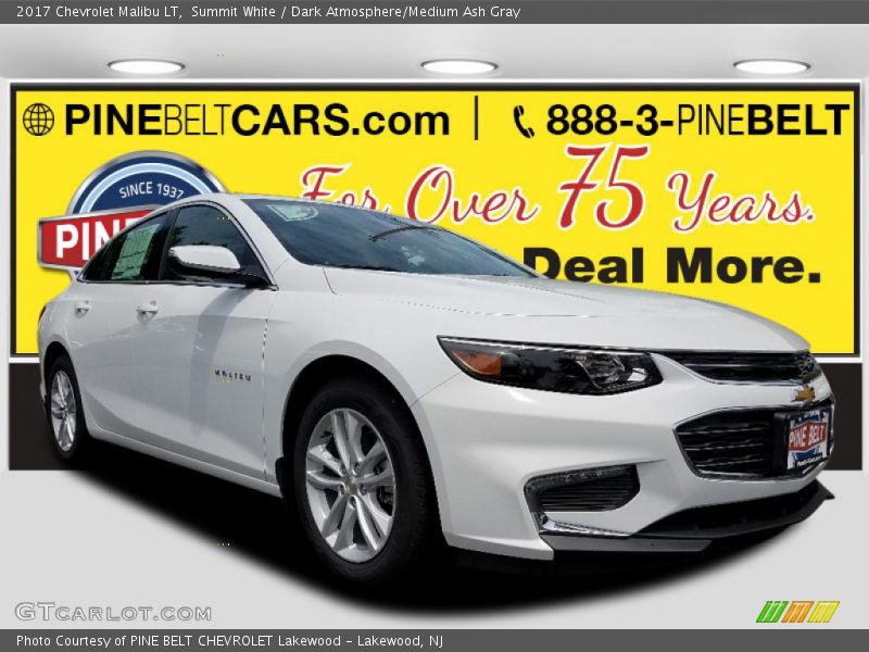 Summit White / Dark Atmosphere/Medium Ash Gray 2017 Chevrolet Malibu LT