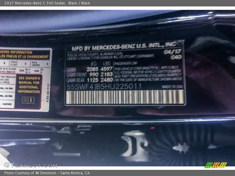 Black / Black 2017 Mercedes-Benz C 300 Sedan