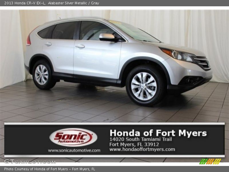 Alabaster Silver Metallic / Gray 2013 Honda CR-V EX-L