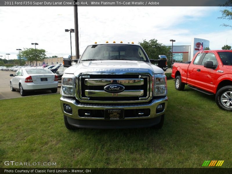 White Platinum Tri-Coat Metallic / Adobe 2011 Ford F350 Super Duty Lariat Crew Cab 4x4