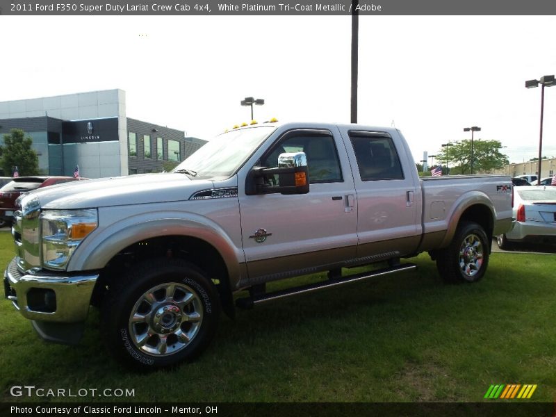 White Platinum Tri-Coat Metallic / Adobe 2011 Ford F350 Super Duty Lariat Crew Cab 4x4