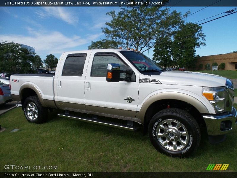 White Platinum Tri-Coat Metallic / Adobe 2011 Ford F350 Super Duty Lariat Crew Cab 4x4
