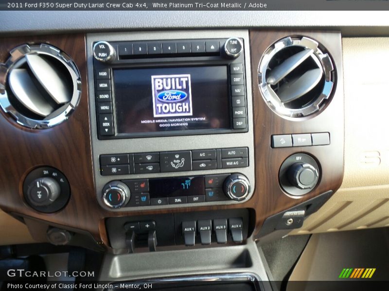 White Platinum Tri-Coat Metallic / Adobe 2011 Ford F350 Super Duty Lariat Crew Cab 4x4
