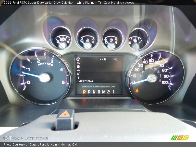 White Platinum Tri-Coat Metallic / Adobe 2011 Ford F350 Super Duty Lariat Crew Cab 4x4