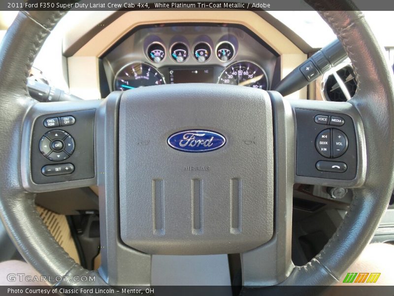 White Platinum Tri-Coat Metallic / Adobe 2011 Ford F350 Super Duty Lariat Crew Cab 4x4