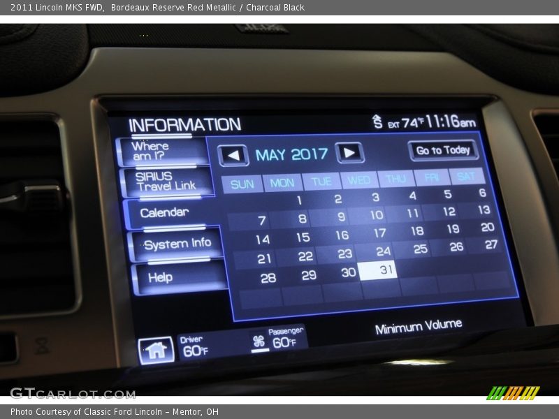 Bordeaux Reserve Red Metallic / Charcoal Black 2011 Lincoln MKS FWD