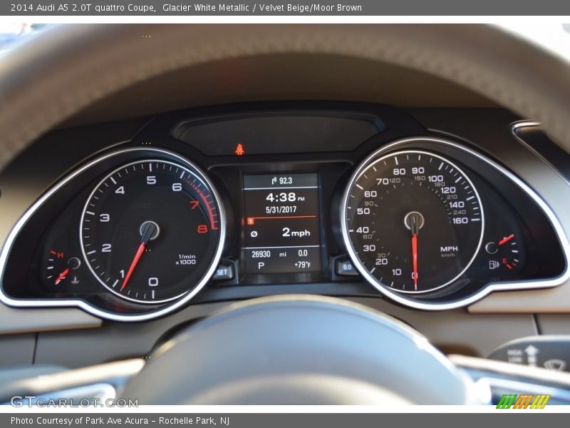 Glacier White Metallic / Velvet Beige/Moor Brown 2014 Audi A5 2.0T quattro Coupe