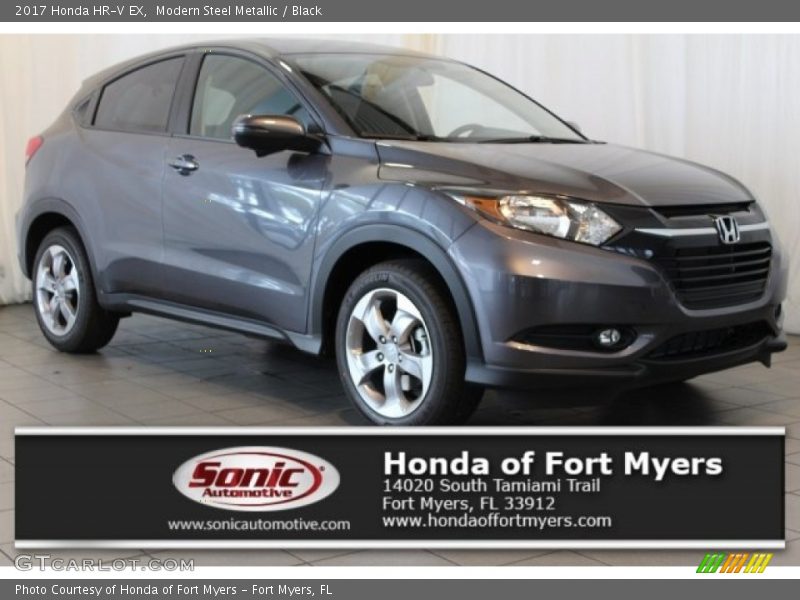 Modern Steel Metallic / Black 2017 Honda HR-V EX