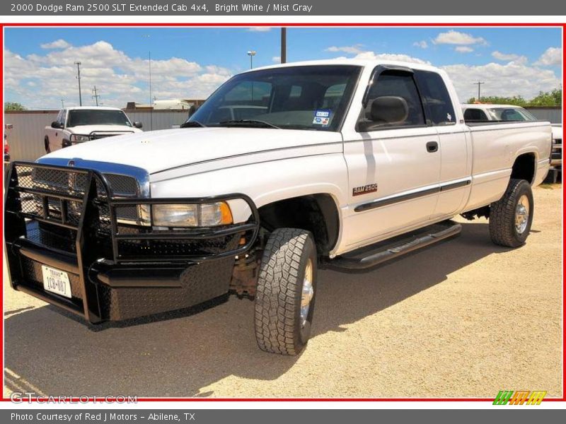 Bright White / Mist Gray 2000 Dodge Ram 2500 SLT Extended Cab 4x4