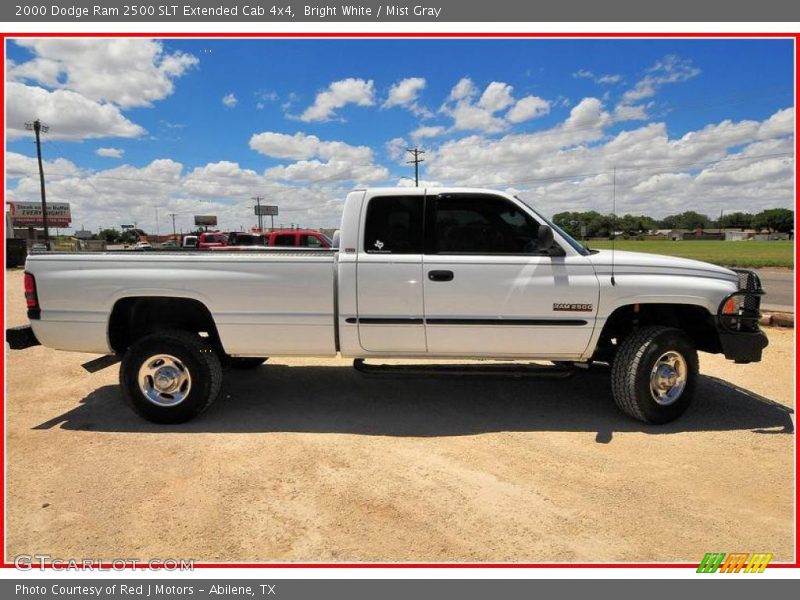 Bright White / Mist Gray 2000 Dodge Ram 2500 SLT Extended Cab 4x4