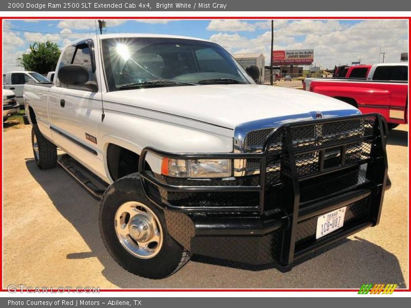 Bright White / Mist Gray 2000 Dodge Ram 2500 SLT Extended Cab 4x4