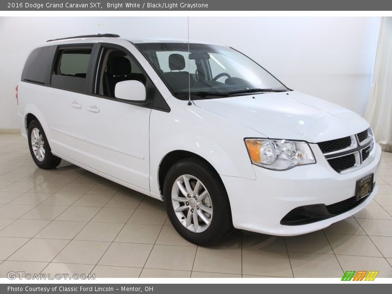 Bright White / Black/Light Graystone 2016 Dodge Grand Caravan SXT