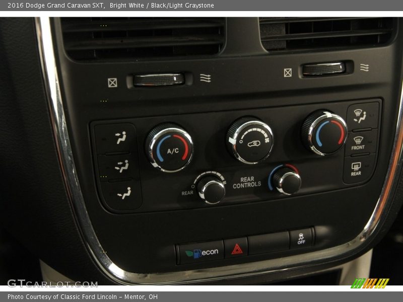 Bright White / Black/Light Graystone 2016 Dodge Grand Caravan SXT