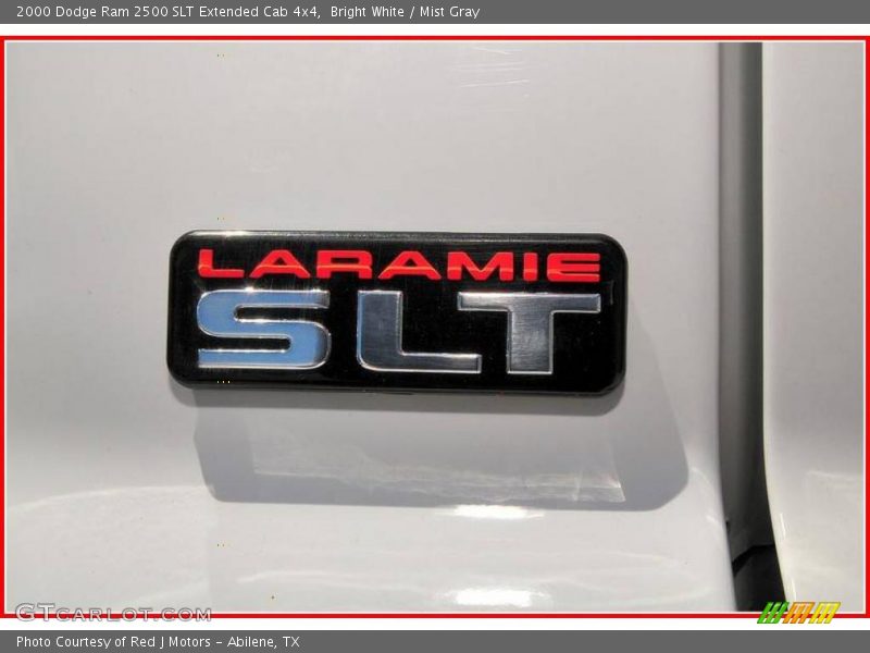 Bright White / Mist Gray 2000 Dodge Ram 2500 SLT Extended Cab 4x4