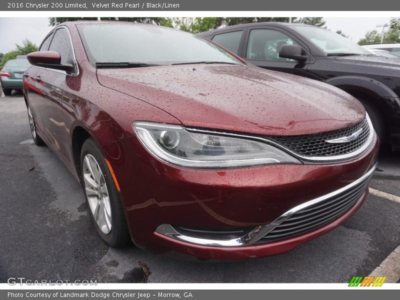 Velvet Red Pearl / Black/Linen 2016 Chrysler 200 Limited