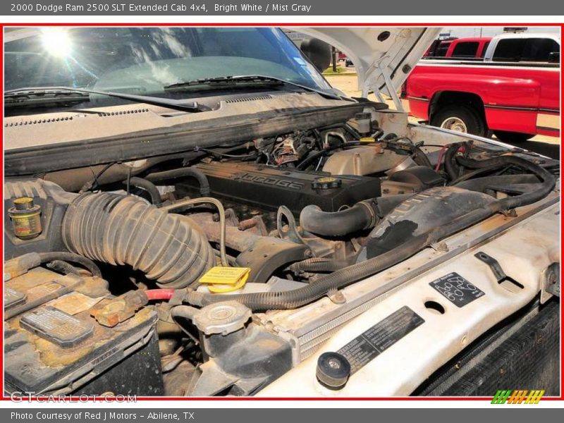 Bright White / Mist Gray 2000 Dodge Ram 2500 SLT Extended Cab 4x4