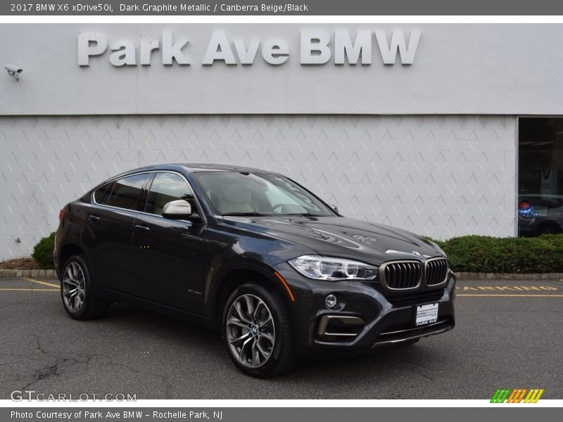 Dark Graphite Metallic / Canberra Beige/Black 2017 BMW X6 xDrive50i