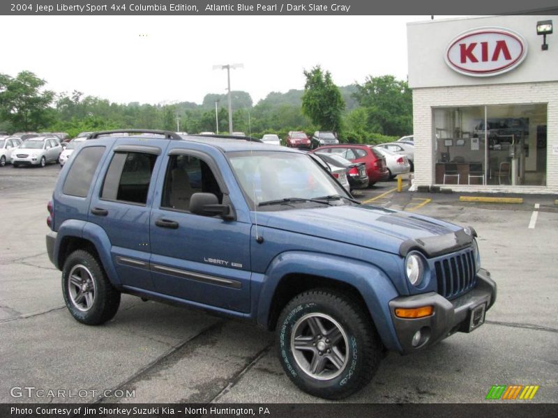 Atlantic Blue Pearl / Dark Slate Gray 2004 Jeep Liberty Sport 4x4 Columbia Edition
