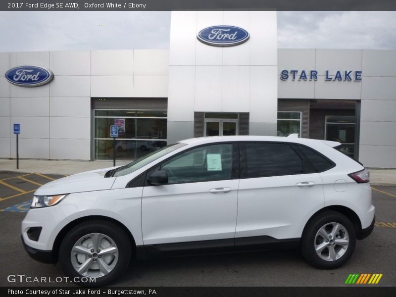 Oxford White / Ebony 2017 Ford Edge SE AWD