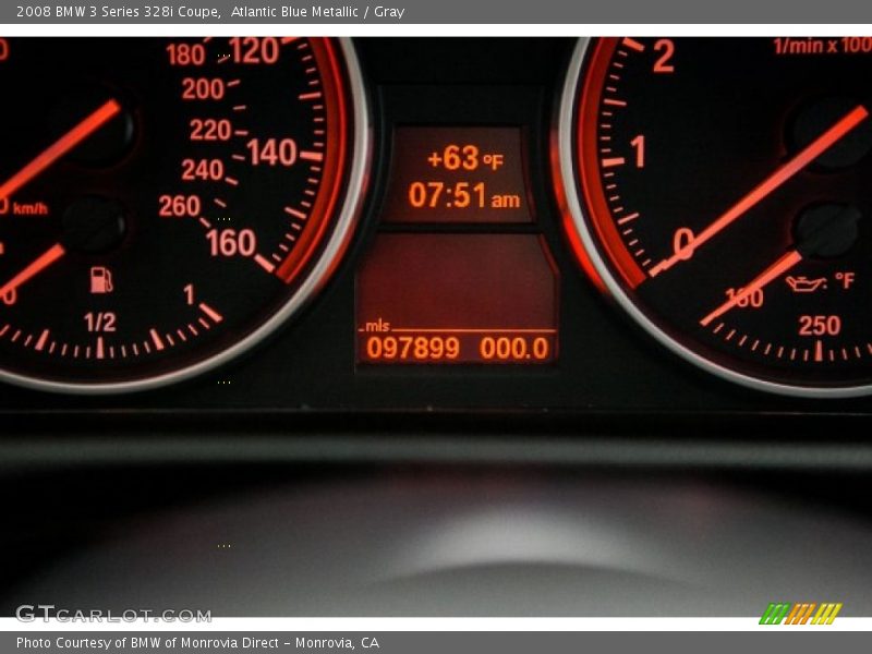 Atlantic Blue Metallic / Gray 2008 BMW 3 Series 328i Coupe
