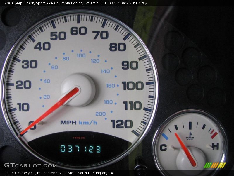 Atlantic Blue Pearl / Dark Slate Gray 2004 Jeep Liberty Sport 4x4 Columbia Edition