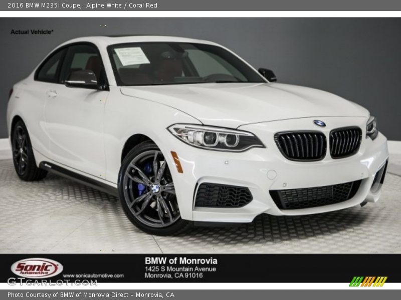 Alpine White / Coral Red 2016 BMW M235i Coupe
